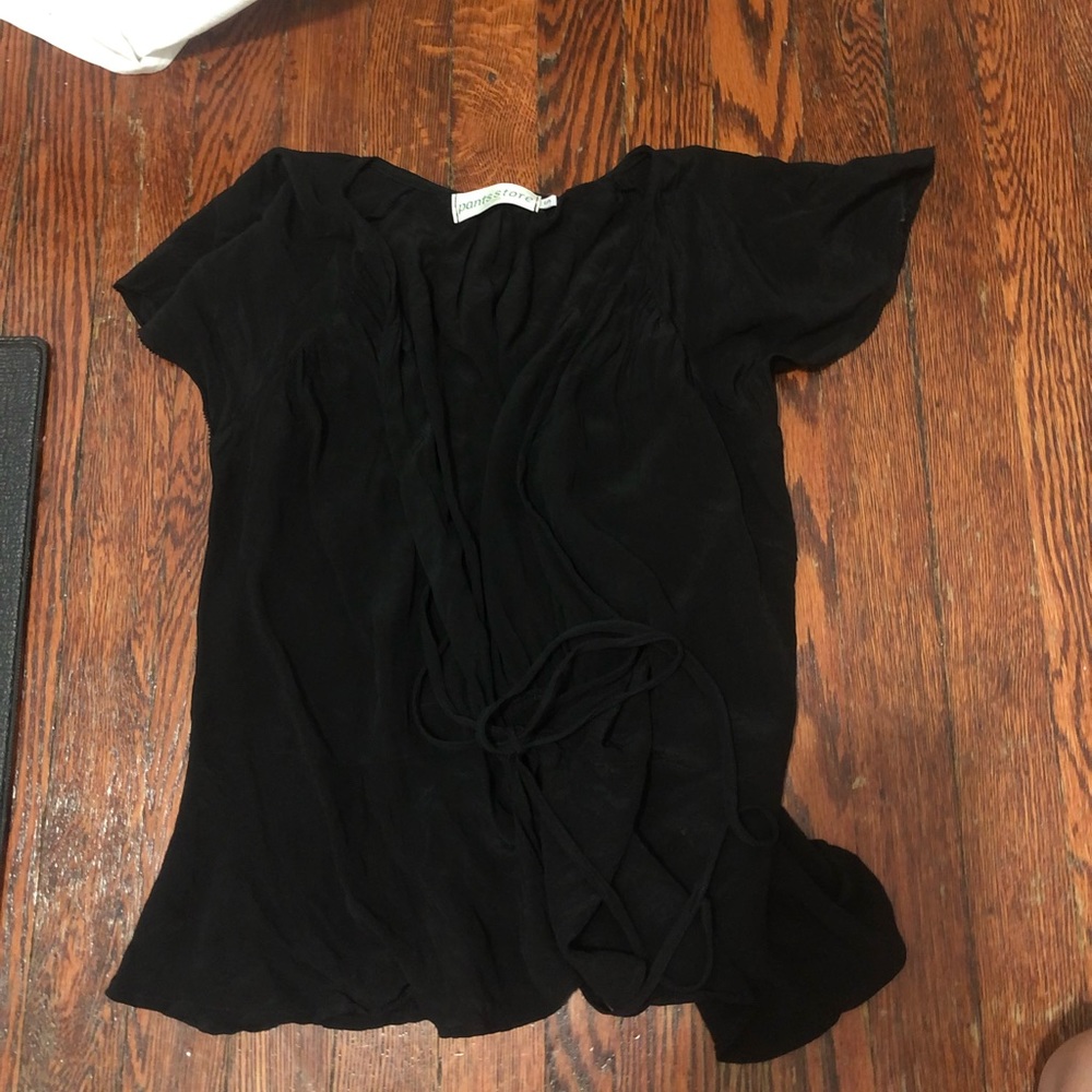 Pants Store Short sleeve Black Tie Around Top Size Small. Never worn.